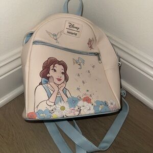 Disney Loungefly Belle Floral Cream Backpack